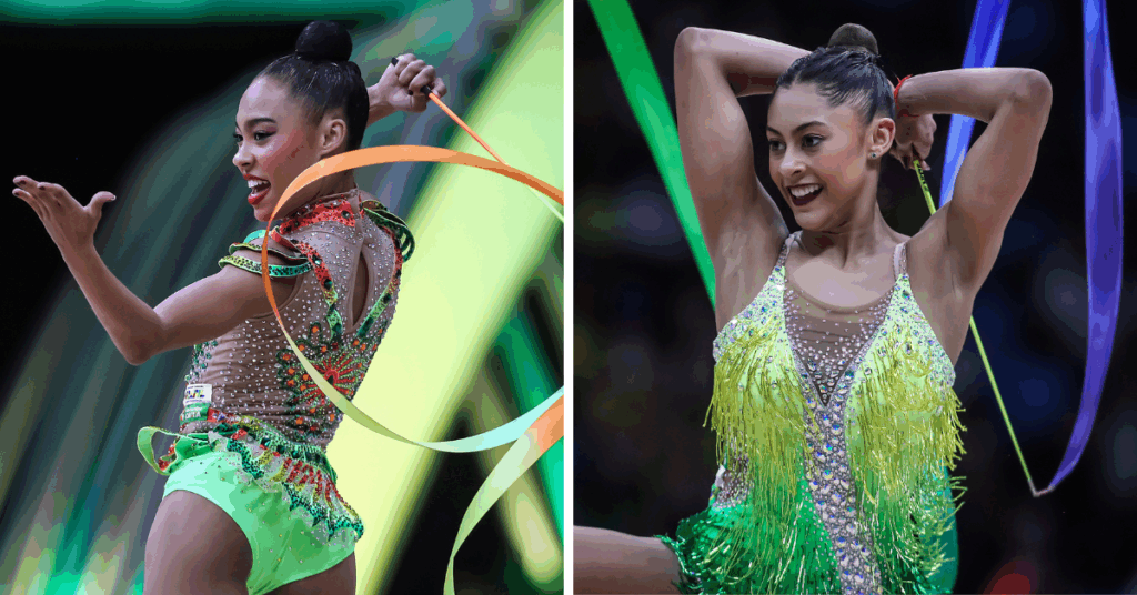 Geovanna Santos e Barbara Domingos conseguiram um resultado histórico para o Brasil. | Foto: Ivan Carvalho/CBG
