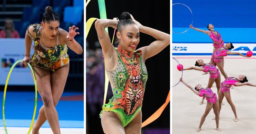 Barbara Domingos, Geovanna Santos e conjunto podem trazer resultado histórico para o país. | Foto: MeloGym/CBG | Anna Kull