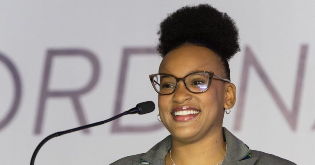 A ginasta Rebeca Andrade reforçou a delegação brasileira na eleição da sede do Pan. | Foto: PanAm Sports