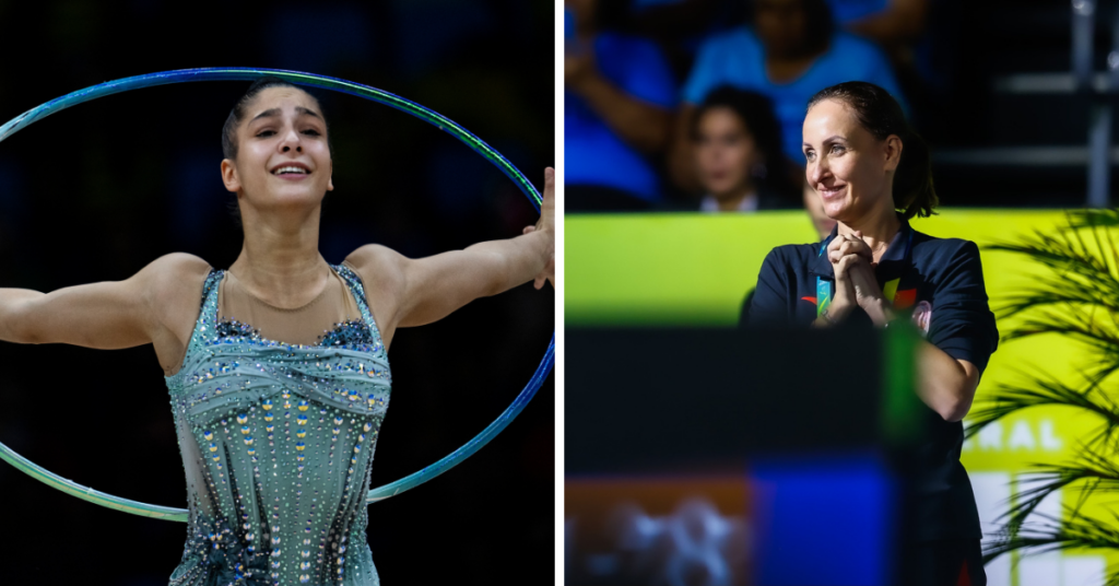 Sofia Raffaeli terá ao seu lado a russa Amina Zaripova, que estava na China. | Foto: Ivan Carvalho/CBG e Ulrich Faßbender