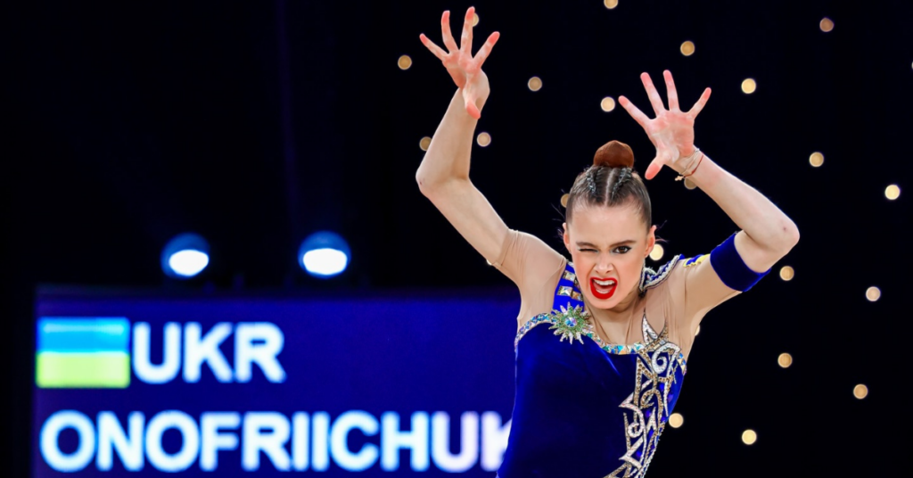 Taisiia Onofriichuk conseguiu defender o título de campeã do individual geral. | Foto: Maria Muzychenko