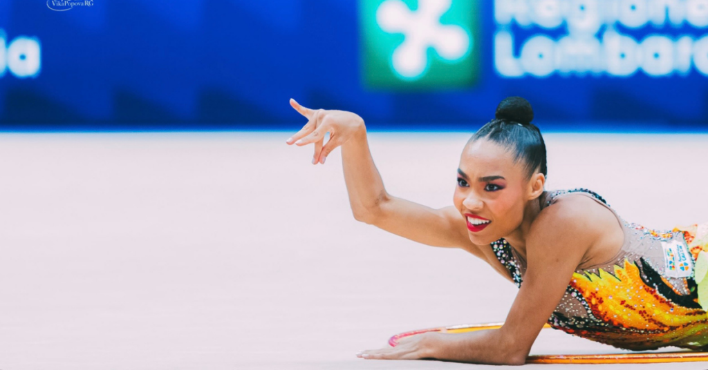 Geovanna Santos obteve sua melhor pontuação do dia no arco em Milão. | Foto: Viktoriia Popova